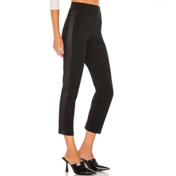 Spanx Perfect Ponte Straight Pants With Satin SideTape Black Size Small - Picture 2 of 13